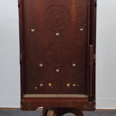 Sale Photo Thumbnail #305: Antique Pinball Board on Stand