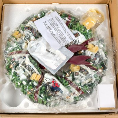 Sale Photo Thumbnail #158: Thomas Kinkade "Christmas Village Wreath" with COA