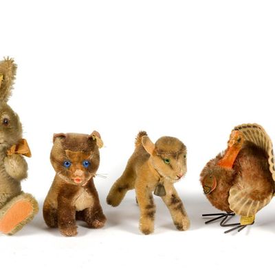 Sale Photo Thumbnail #296: 5 Steiff Stuffed Animals with Cloth Tags incl Tucky