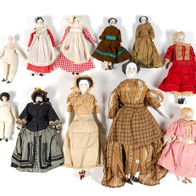 Sale Photo Thumbnail #284: Porcelain, Bisque, and Jointed Dolls