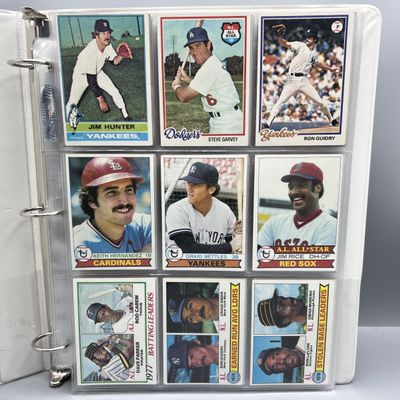 Binder of (90) Assorted 1970s & 80s Baseball Star Player Cards - Varying Conditions