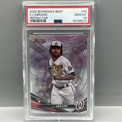 2022 Bowman's Best CJ Abrams Refractor RC #49 PSA Gem Mint 10