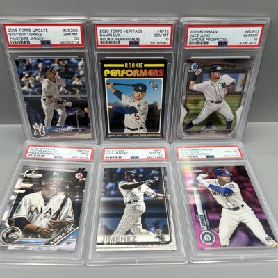 (6) Assorted Modern Baseball PSA Graded Rookie Cards - (5) PSA Gem Mint 10s & (1) Mint 9