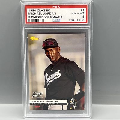 1994 Classic Michael Jordan Birmingham Barons Baseball #1 PSA NM-MT 8