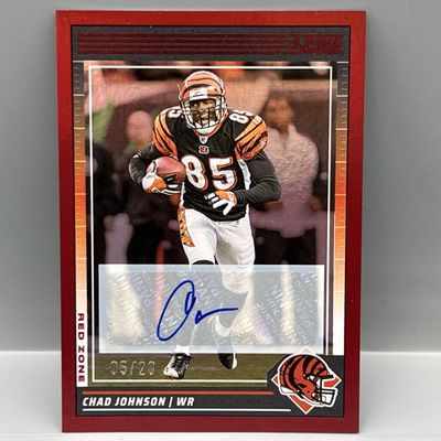 2024 Panini Score Chad "Ochocinco" Johnson Red Zone Auto #/20