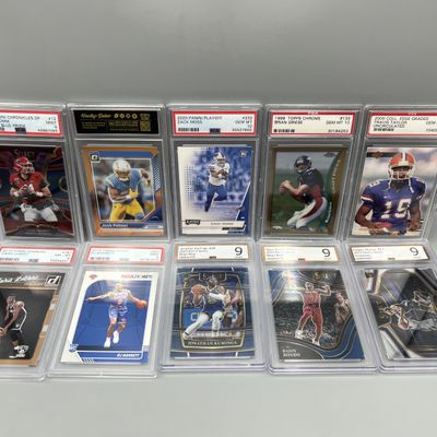 (10) Assorted Modern Football & Basketball Graded Cards - Some PSA Slabs