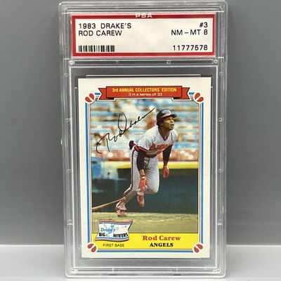1983 Drake's Rod Carew #3 PSA NM-MT 8