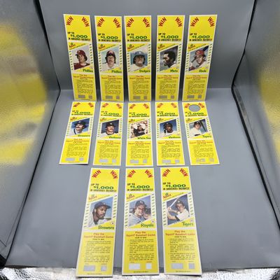 (13) 1982 Topps Squirt Baseball Uncut Panel Cards - Pete Rose, Mike Schmidt, George Brett