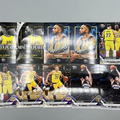 (10) Topps Now Basketball Star Player Cards - (2) of Each Card - LeBron James, Stephen Curry, Luka Doncic, Nikola Jokic