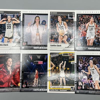 (8) 2024 & 2025 Panini Caitlin Clark WNBA Basketball Cards - 3 are from rookie year