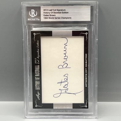 2012 Leaf History of Baseball Edition Gates Brown Cut Auto BGS Slabbed & Certified Authentic