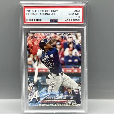 2018 Topps Holiday Ronald Acuna Jr. RC #50 PSA Gem Mint 10