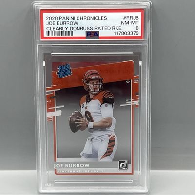 2020 Panini Chronicles Joe Burrow Clearly Donruss RC #RRJB PSA NM-MT 8