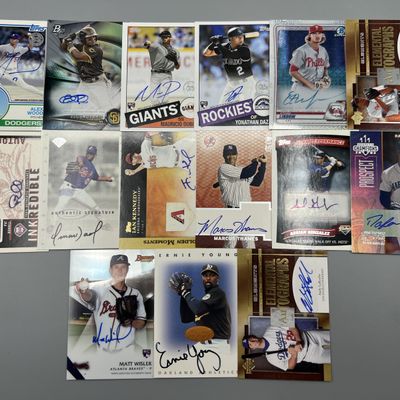 (15) Assorted Baseball Auto Cards - Varying Conditions