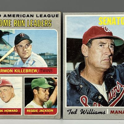 1970 Topps AL Home Run Leaders Killebrew/Howard/Jackson #66 & Ted Williams #211