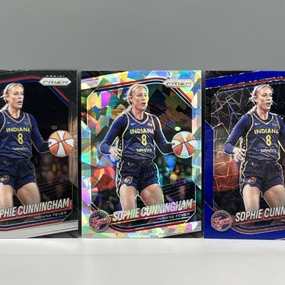 2025 Panini Prizm WNBA Sophie Cunningham Base, Cracked Ice, & Blue Velocity #63