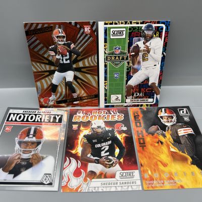 (5) 2025 Shedeur Sanders Football Rookie Cards