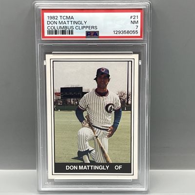 1982 TCMA Don Mattingly Columbus Clippers Minor League RC/Prospect #21 PSA NM 7