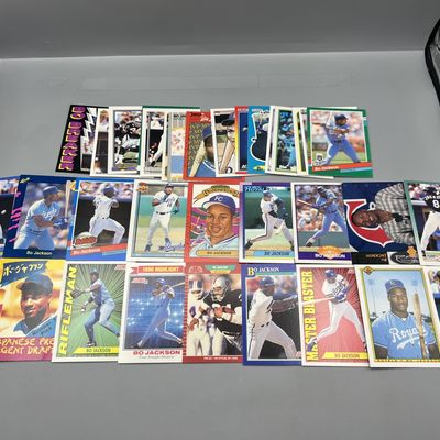 (35) Bo Jackson Baseball & Football Cards - Varying Conditions