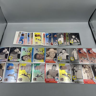 (50) Mickey Mantle Baseball Cards w/ (3) Topps Chrome Serial Numbered Refractors