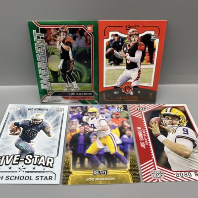 (5) 2020 Joe Burrow Rookie Cards