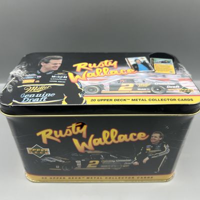 1995 Upper Deck Metallic Impressions Rusty Wallace Factory Sealed Metal Tin Collector Set
