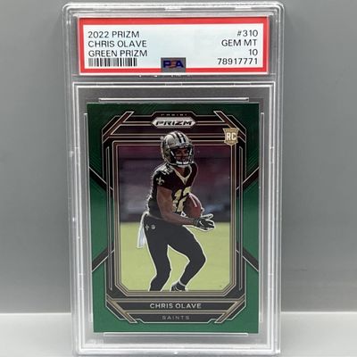 2022 Panini Prizm Chris Olave Green Prizm RC #310 PSA Gem Mint 10