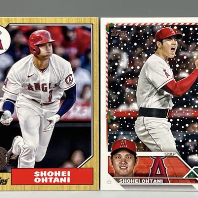 2022 Topps '87 Throwback Shohei Ohtani #87TBU-5 & 2023 Topps Holiday #H17
