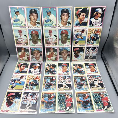 (12) 1978 Topps Baseball 9 Card Uncut Sheets w/ Stars