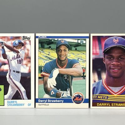 1984 Darryl Strawberry Topps #182, Fleer #599, & Donruss #68 Rookie Cards