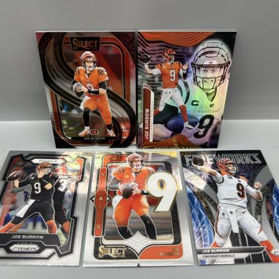 (5) Joe Burrow Football Cards