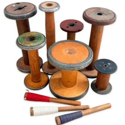 Vintage wooden spools