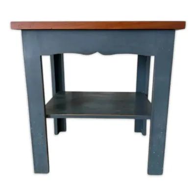 Country blue wooden side table