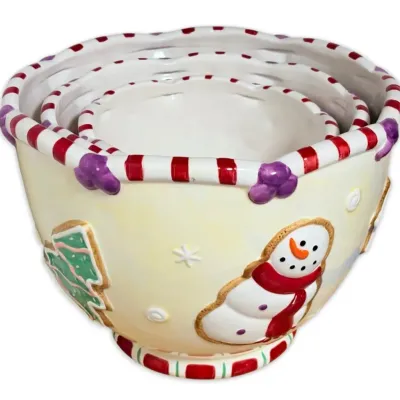 Christmas nesting bowl set 3 pieces