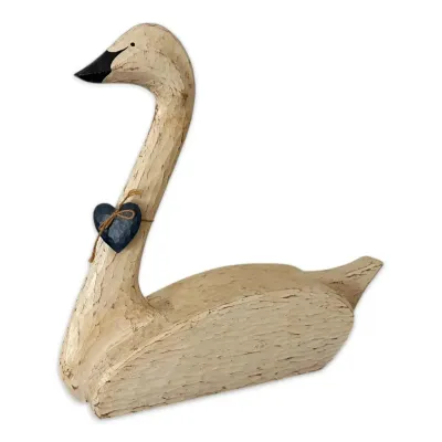 Distressed wooden swan