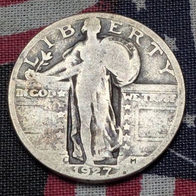 1927-D Standing Liberty 90% Silver Quarter - VG