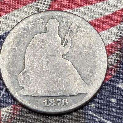1876-S Seated Liberty 90% Silver Half Dollar - DARK AG