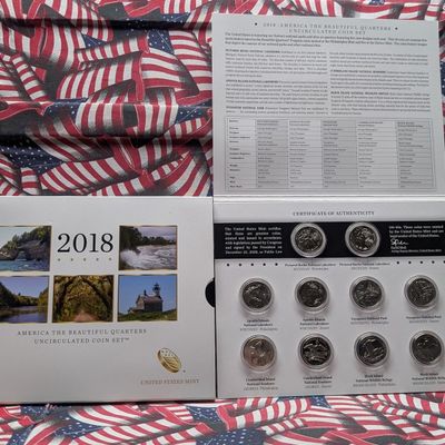 2018-P&D ATB Quarters Uncirculated Coin Set in OGP w/ COA