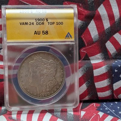 1900 Morgan 90% Silver Dollar ANACS Cert. AU58 - VAM-24, DDR, TOP 100