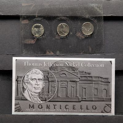 2017-P, 2017-D and 2017-S Enhanced Uncirculated Thomas Jefferson Nickel Collection
