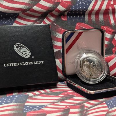2011-P PROOF Apollo 11 Commemorative Concaved .999 Fine Silver Dollar In OGP - 26.73g
