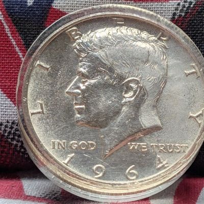 1964 Kennedy 90% Silver Half Dollar Encased in Epoxy