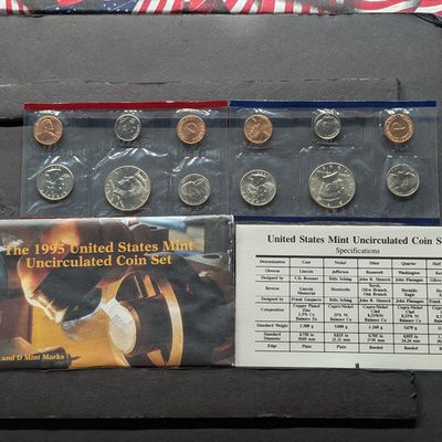 Sale Photo Thumbnail #129: 1995 P&D U.S. Mint Uncirculated Coin Set In OGP With COA