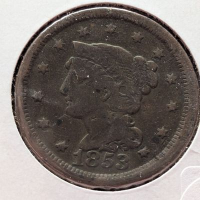 Sale Photo Thumbnail #107: 1853 Braided Hair Large Cent