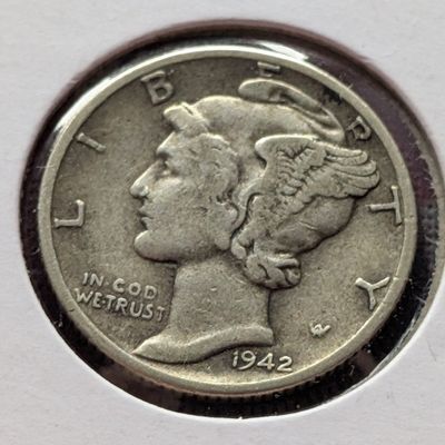 Sale Photo Thumbnail #326: 1942-D Mercury 90% Silver Dime
