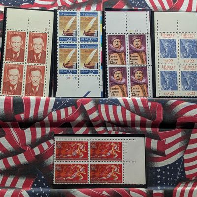 Sale Photo Thumbnail #263: (5) Assorted U.S. Plate Blocks, All Mint, Original Gum, Never Hinged