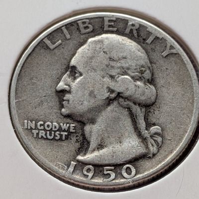 Sale Photo Thumbnail #374: 1950-D Washington 90% Silver Quarter
