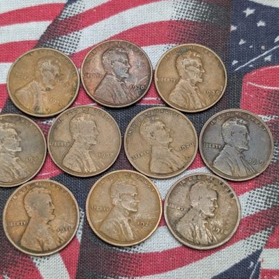 Sale Photo Thumbnail #4: 1911, 1918, 1919, 1926, 1928, 1930, 1934, 1935-D&S and 1937 Lincoln Wheat Cents