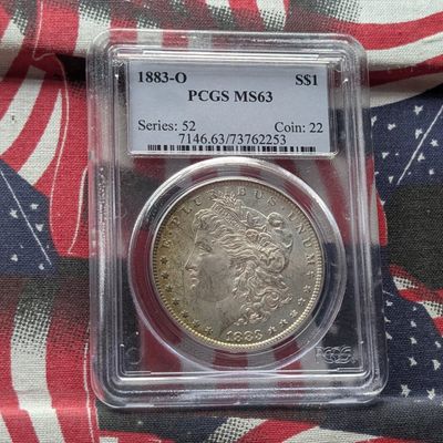 Sale Photo Thumbnail #222: 1883-O Morgan 90% Silver Dollar PCGS MS63 - 143 Years Old!