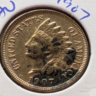 Sale Photo Thumbnail #131: 1907 Indian Head Cent Strong - Liberty w/ Four Diamonds!